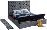 Bliss Grey Velvet King Bed from Meridian - Luna Furniture