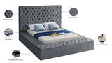 Bliss Grey Velvet King Bed from Meridian - Luna Furniture