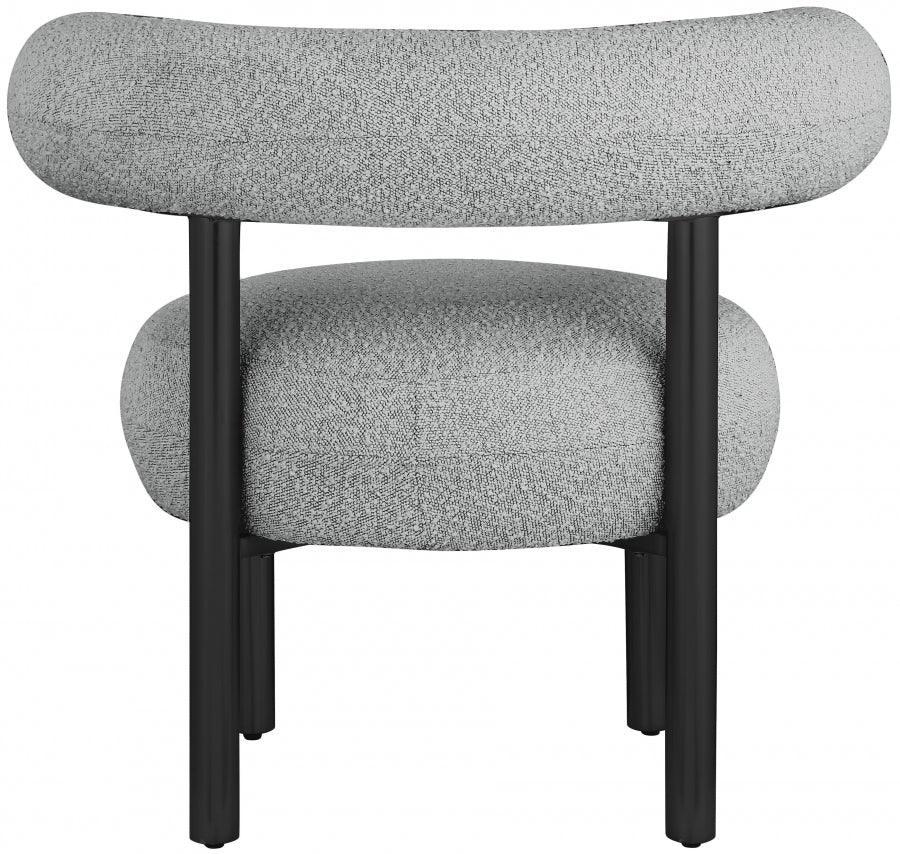 Bordeaux Grey Boucle Fabric Accent Chair from Meridian - Luna Furniture