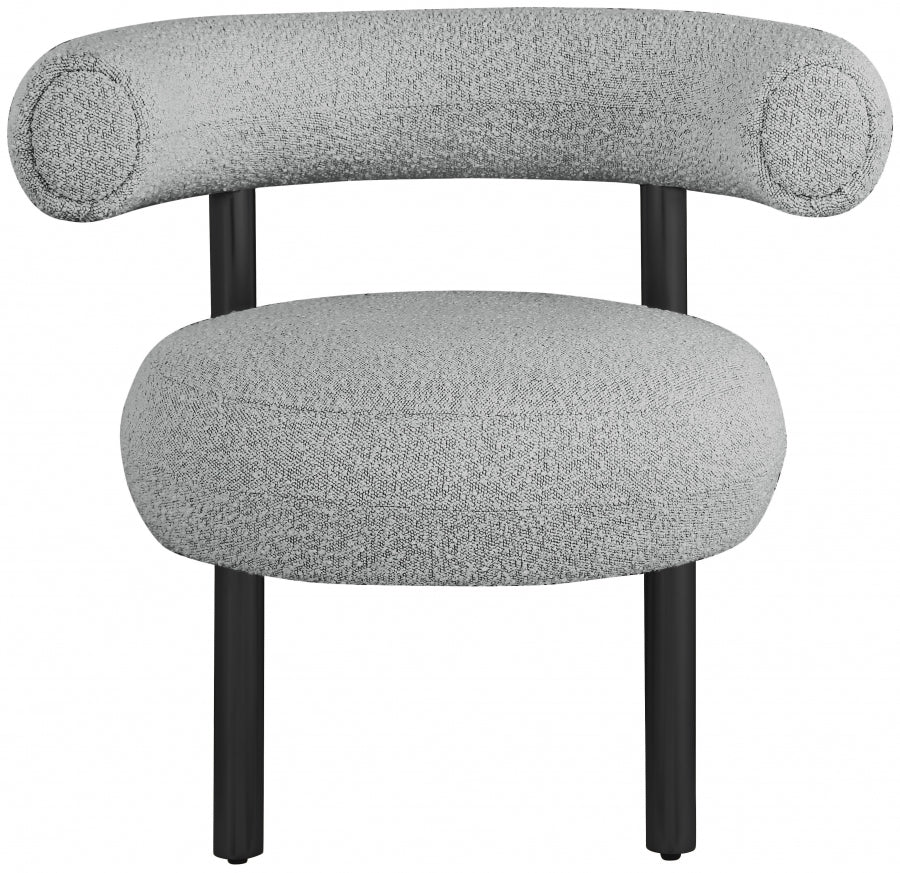 Bordeaux Grey Boucle Fabric Accent Chair from Meridian - Luna Furniture