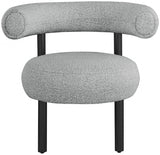 Bordeaux Grey Boucle Fabric Accent Chair from Meridian - Luna Furniture