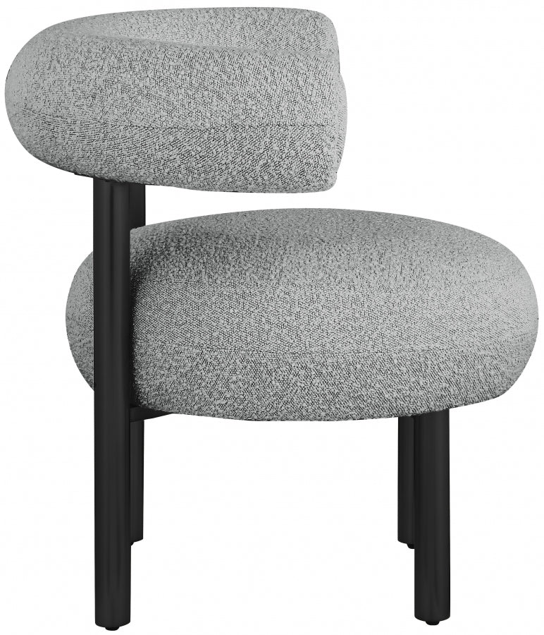 Bordeaux Grey Boucle Fabric Accent Chair from Meridian - Luna Furniture