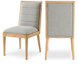 Grey Bristol Linen Textured Fabric Dining Chair, Set of 2 from Meridian - Luna Furniture