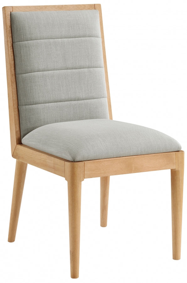 Grey Bristol Linen Textured Fabric Dining Chair, Set of 2 from Meridian - Luna Furniture