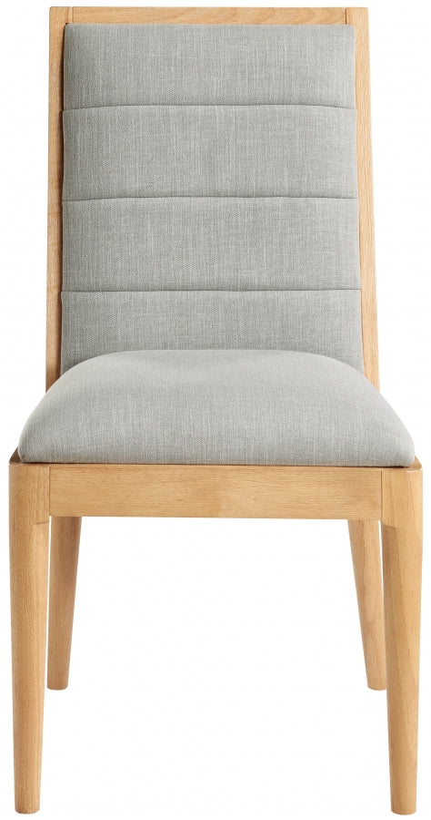 Grey Bristol Linen Textured Fabric Dining Chair, Set of 2 from Meridian - Luna Furniture