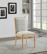 Grey Bristol Linen Textured Fabric Dining Chair, Set of 2 from Meridian - Luna Furniture