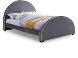 Brody Grey Velvet Full Bed from Meridian - Luna Furniture