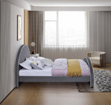 Brody Grey Velvet Full Bed from Meridian - Luna Furniture