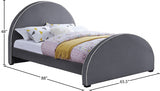 Brody Grey Velvet Queen Bed from Meridian - Luna Furniture