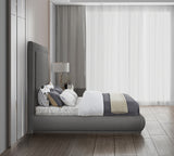 Brooke Grey Linen Textured Fabric King Bed from Meridian - Luna Furniture