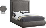 Brooke Grey Linen Textured Fabric King Bed from Meridian - Luna Furniture