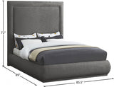 Brooke Grey Linen Textured Fabric King Bed from Meridian - Luna Furniture