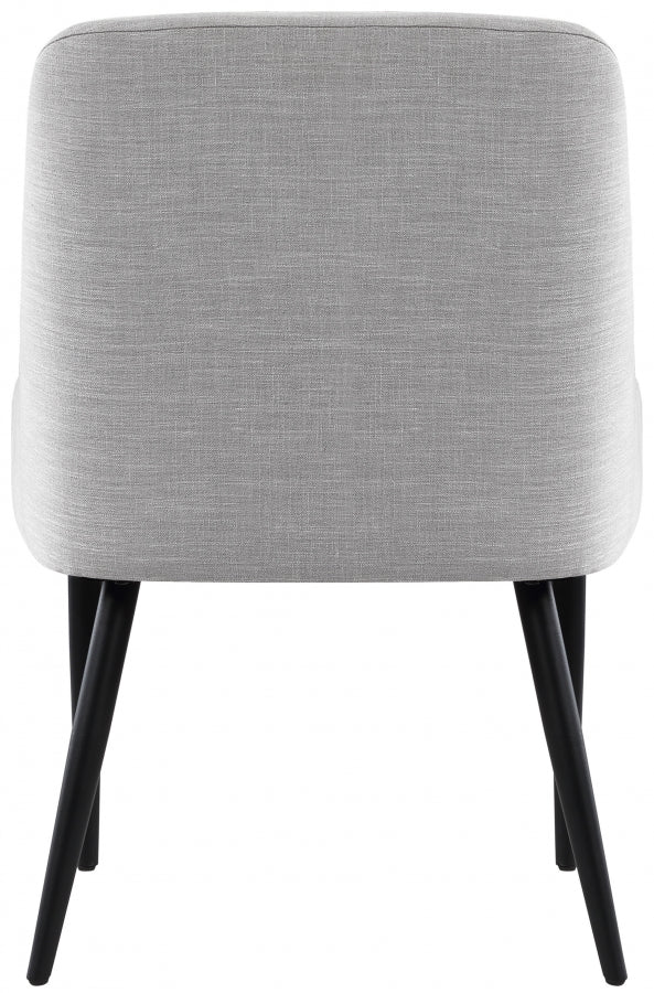 Camden Grey Linen Textured Fabric Dining Chair from Meridian - Luna Furniture