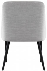 Camden Grey Linen Textured Fabric Dining Chair from Meridian - Luna Furniture