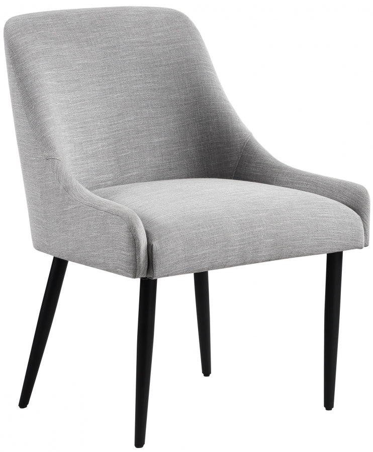 Camden Grey Linen Textured Fabric Dining Chair from Meridian - Luna Furniture