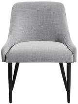 Camden Grey Linen Textured Fabric Dining Chair from Meridian - Luna Furniture