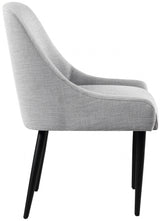 Camden Grey Linen Textured Fabric Dining Chair from Meridian - Luna Furniture