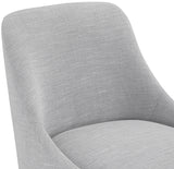 Camden Grey Linen Textured Fabric Dining Chair from Meridian - Luna Furniture