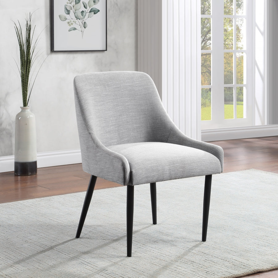 Camden Grey Linen Textured Fabric Dining Chair from Meridian - Luna Furniture