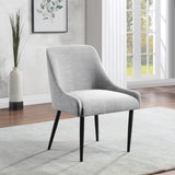 Camden Grey Linen Textured Fabric Dining Chair from Meridian - Luna Furniture