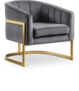 Carter Grey Velvet Accent Chair from Meridian - Luna Furniture