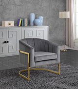 Carter Grey Velvet Accent Chair from Meridian - Luna Furniture