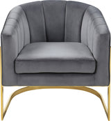 Carter Grey Velvet Accent Chair from Meridian - Luna Furniture