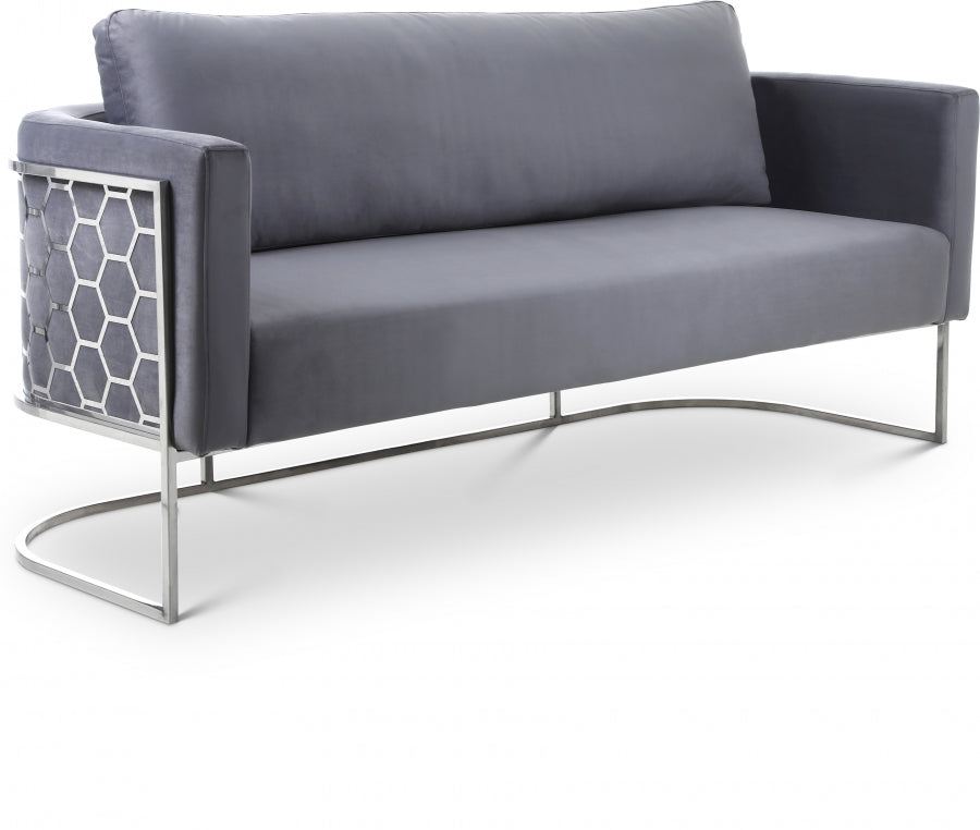 Casa Grey Velvet Sofa from Meridian - Luna Furniture