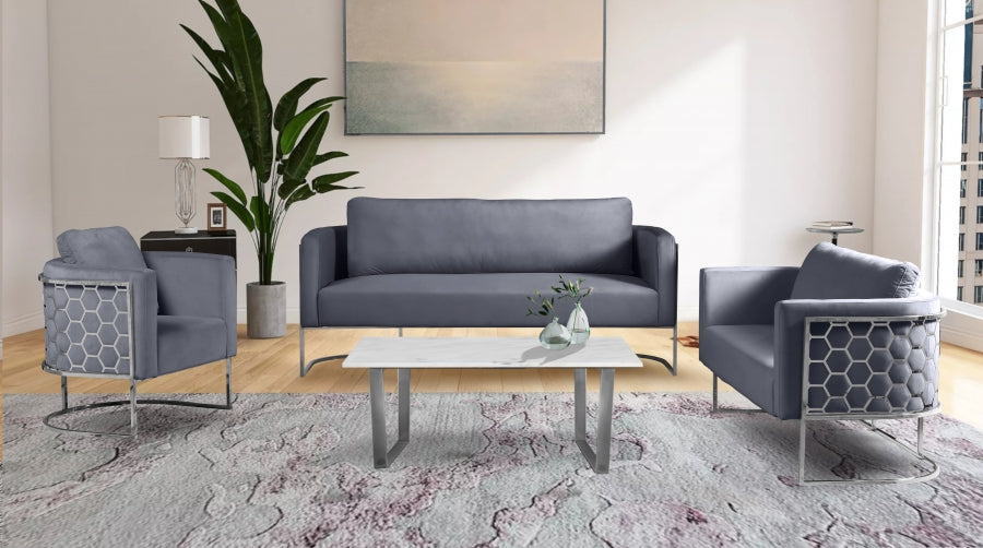 Casa Grey Velvet Sofa from Meridian - Luna Furniture