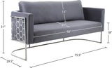 Casa Grey Velvet Sofa from Meridian - Luna Furniture