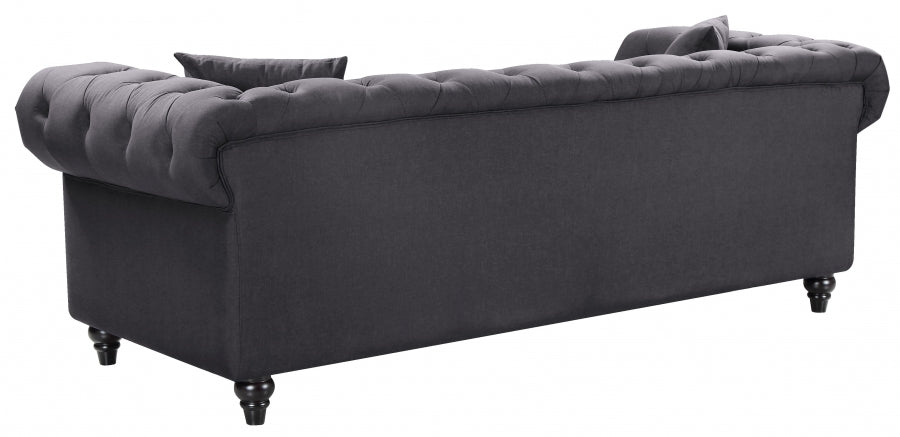 Chesterfield Grey Linen Textured Sofa from Meridian - Luna Furniture