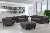 Chesterfield Grey Linen Textured Sofa from Meridian - Luna Furniture