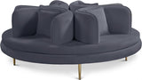 Circlet Grey Velvet Roundabout Sofa from Meridian - Luna Furniture