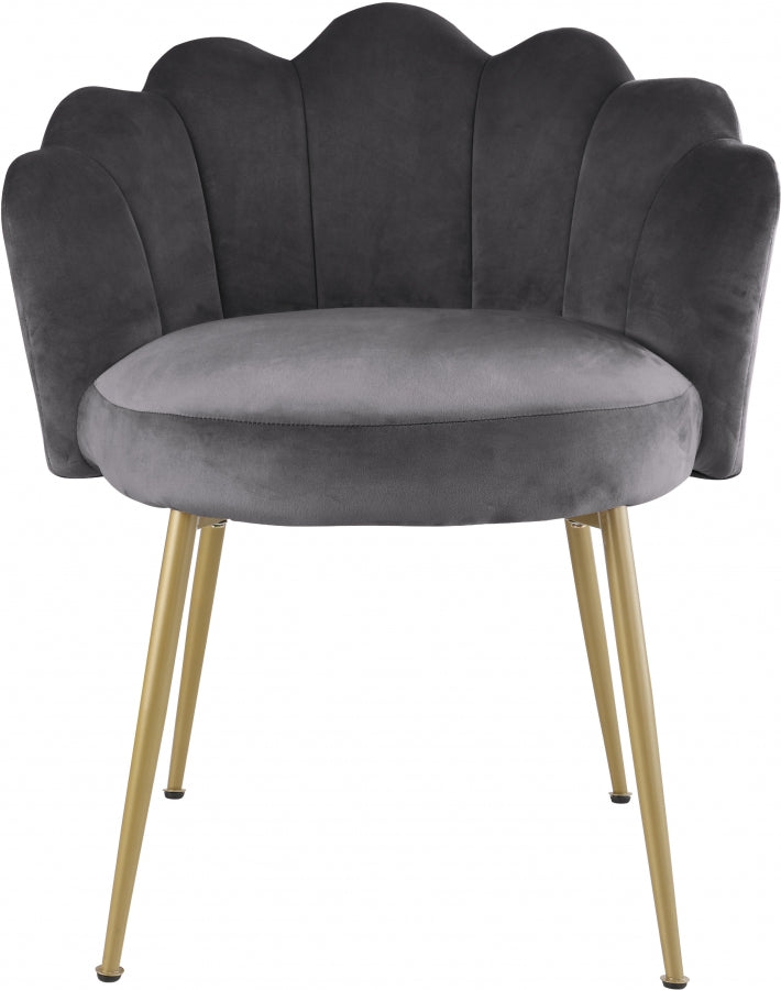 Claire Grey Velvet Accent Chair / Dining Chair from Meridian - Luna Furniture