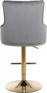 Claude Grey/Gold Velvet Adjustable Bar | Counter Stool from Meridian - Luna Furniture