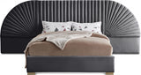 Cleo Grey Velvet Queen Bed from Meridian - Luna Furniture