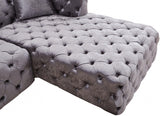 Coco Grey Velvet 3pc. Sectional from Meridian - Luna Furniture