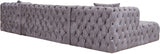 Coco Grey Velvet 3pc. Sectional from Meridian - Luna Furniture