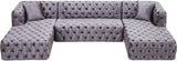 Coco Grey Velvet 3pc. Sectional from Meridian - Luna Furniture