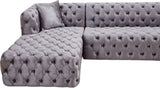 Coco Grey Velvet 3pc. Sectional from Meridian - Luna Furniture