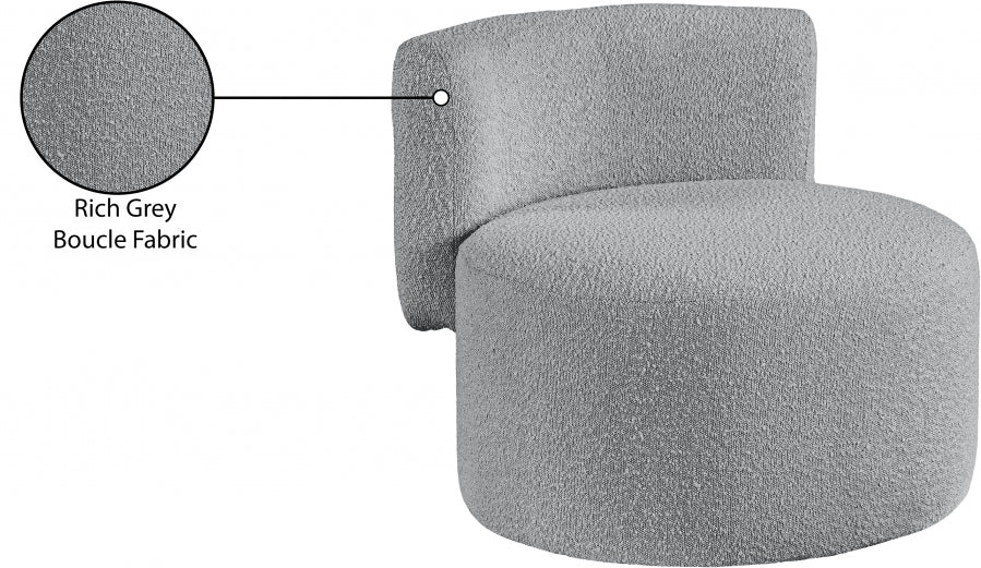 Como Grey Boucle Fabric Accent Chair from Meridian - Luna Furniture