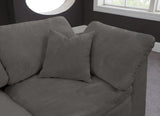 Cozy Grey Velvet Modular Fiber Filled Cloud-Like Comfort Overstuffed 158" Sofa from Meridian - Luna Furniture