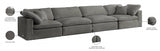 Cozy Grey Velvet Modular Fiber Filled Cloud-Like Comfort Overstuffed 158" Sofa from Meridian - Luna Furniture