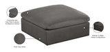 Cozy Grey Velvet Modular Fiber Filled Cloud-Like Comfort Overstuffed Ottoman from Meridian - Luna Furniture