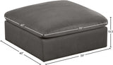 Cozy Grey Velvet Modular Fiber Filled Cloud-Like Comfort Overstuffed Ottoman from Meridian - Luna Furniture