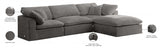 Cozy Grey Velvet Modular Fiber Filled Cloud-Like Comfort Overstuffed Reversible Sectional from Meridian - Luna Furniture