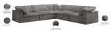 Cozy Grey Velvet Modular Fiber Filled Cloud-Like Comfort Overstuffed Reversible Sectional from Meridian - Luna Furniture