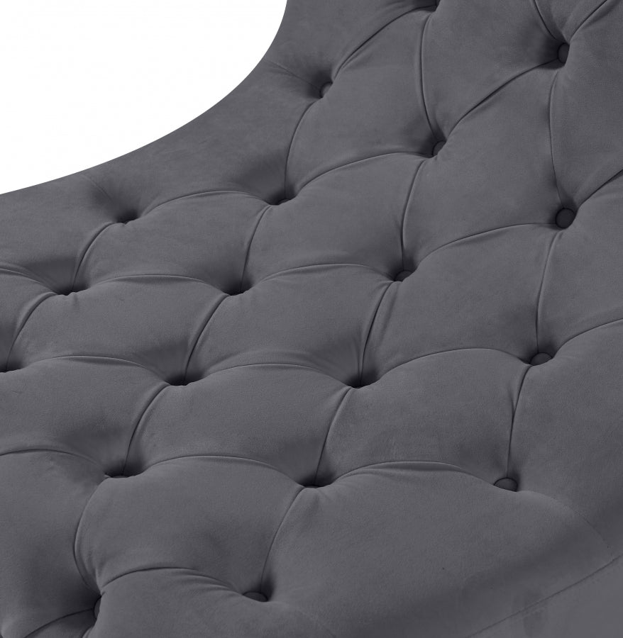 Crescent Grey Velvet Chair from Meridian - Luna Furniture