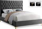 Cruz Grey Velvet Full Bed from Meridian - Luna Furniture