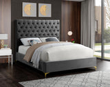 Cruz Grey Velvet Full Bed from Meridian - Luna Furniture